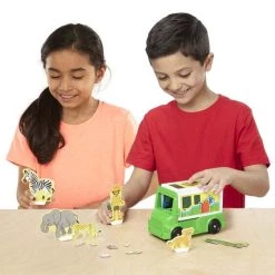 Melissa And Doug Magnetivity Magnetic Building Play Set - Safari Rescue Truck Pretend Play