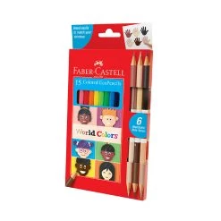 Faber Castell World Colors - 15 Colored EcoPencils 3-4 Years