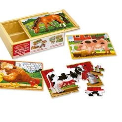 Melissa And Doug Farm Animals Jigsaw Puzzles In A Box