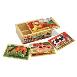Melissa And Doug Farm Animals Jigsaw Puzzles In A Box