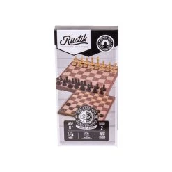 Rustik Magnetic Peachwood Chess/checkers - Foldable Games