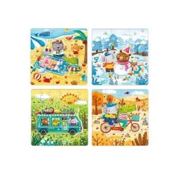 Mideer Set Of 4 Progressive Puzzles: Seasons Winter, Spring, Autumn And Summer