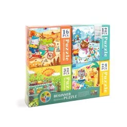 Mideer Set Of 4 Progressive Puzzles: Seasons Winter, Spring, Autumn And Summer
