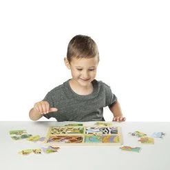 Melissa And Doug Natural Play Wooden Puzzle: Animal Patterns Puzzles