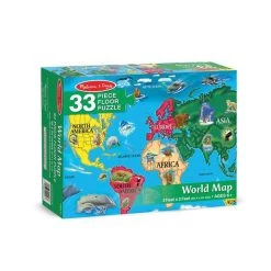 Melissa And Doug Puzzles World Map Floor Puzzle - 33 Pieces